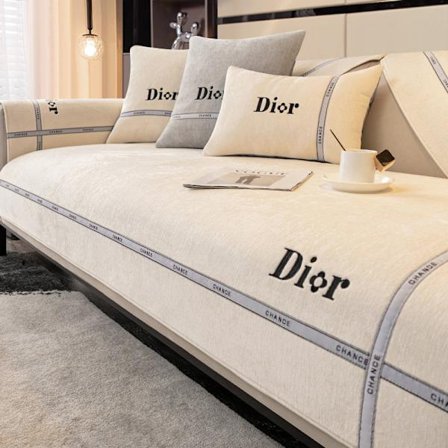 Chenille soffkudde antislip sittdyna cover i läder