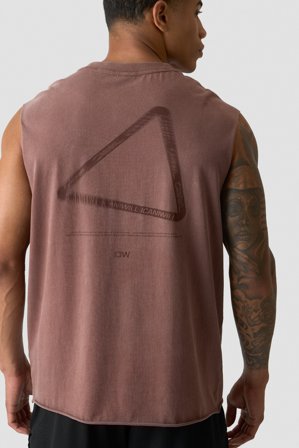 ICANIWILL - Grit Stonewashed Tank Print Auburn Brown - Träningslinne - Herr - Träningskläder från ICIW