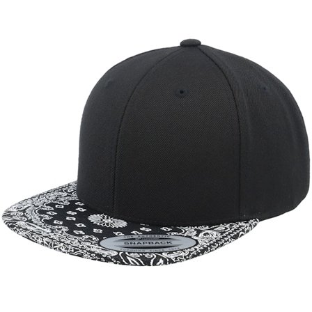 Yupoong - Zwart snapback Cap - Kids Black/Paisley Snapback @ Hatstore