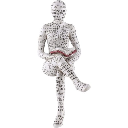 Hemdekoration Pulp Läsande Kvinna Figur Staty Estetisk