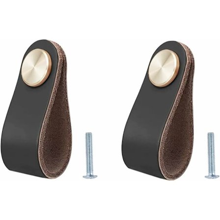 Sett med 2 skinnmøbelhåndtak, skapdørknott, skinnhåndtak skuffeknapp, vintage møbelhåndtak for skap, kommode, kjøkken, bad