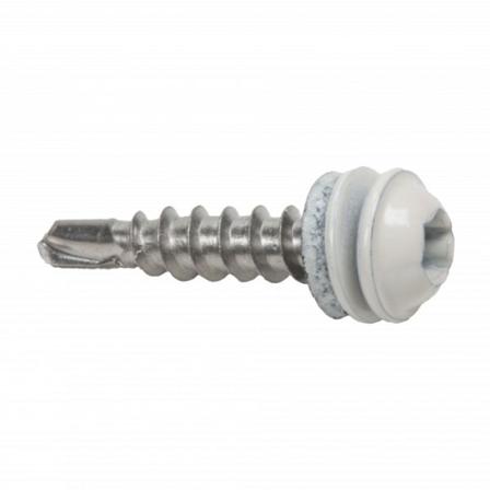 Heco 9620019 Tuulensuojaruuvi 4,8 x 25mm, 100-pakkaus Valkoinen, Kiinnitys