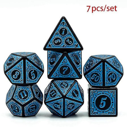 Jinzhaolai 7-delt terningesæt Dnd D4~d20 Rune Vindue Gitter Polyhedral Terninger Til Warhammer Rollespil Brætspil Kort Spil Rpg Damp;dblue-yuhao