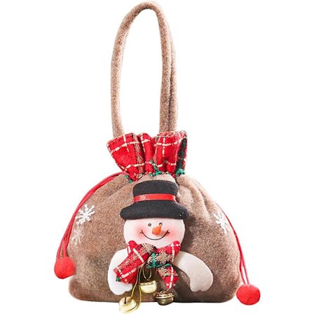 Julgåva Dockpåsar, Julstickade Dockgåva Påsar, Tomte Snögubbe Rådjur Dockförvaringsväska, Juldekoration Äppelpåse