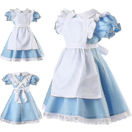 Halloween Maid Kids Lolita Fancy Dress Cosplay Kostym