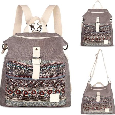 Damehåndveske, lett skuldertaske, anti-tyveri reise ryggsekk