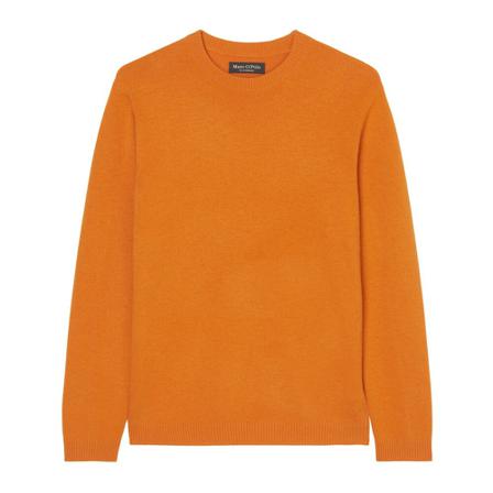 Marc O'Polo Lambswool round neck jumper, regular fit Orange, Herre Strik