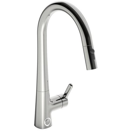 Oras Inspera 3031F Keittiöhana korkea, kääntyvä ja ulosvedettävä juoksuputki, sivuvipu, älykäs pesukoneventtiili, Kylpyhuone