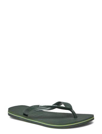 Hav Brazil Logo Shoes Summer Shoes Sandals Flip Flops Khaki Green Havaianas