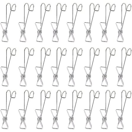 24 st klädnypor i rostfritt stål, metallklädnypor, klädnypor i rostfritt stål