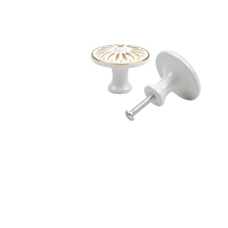 (Hvid) 1 stk. Vintage Skuffegreb, 35MM Møbelknap, Rou