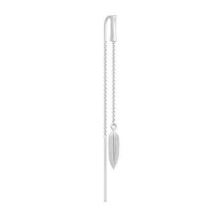 Julie Sandlau, Bamboo Leaf Single Earring Grijs, Dames, Maat:ONE Size