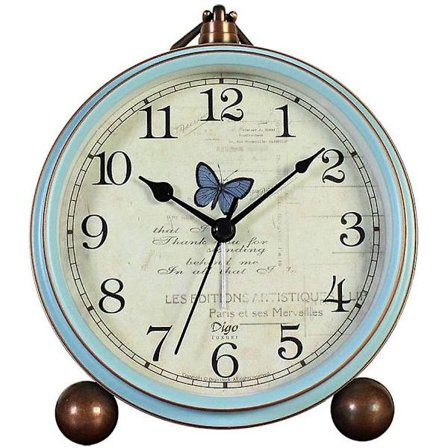 Wekity Retro Ikke-tikkende Bordvækkeur Batteridrevet Lydløs Kvartsbevægelse HD Glas