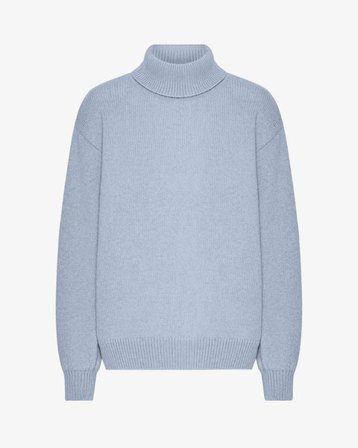 Merino Wool Turtleneck - Polar Blue