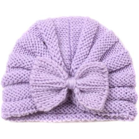 8-pack Baby Turban Hattar, Bomullsnyfödd Mössa, Höst-Vinter Muslimmössa för 0-12 Månader lila lila