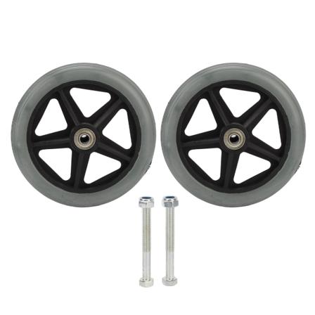 2 stk 6-tommers rullestolforhjul PU Universal Slitasjebestandig Forhindrer skli Utskifting av rullestoltilbehør