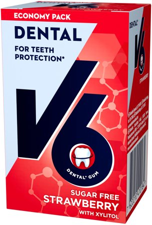 V6 Dental tyggegummi jordbærmint 70 g