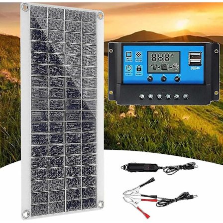 300W 12V Solpanel, Solpanel Kit, Batteriladdare Kit Med 60A Solarladdningsregulator För Husbil,-hao