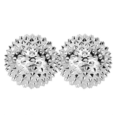 1 Par Magnetisk Massagebold Håndmassage Akupressur Terapi Bold Sølv