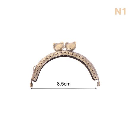 10 stk/sett 8,5/10,5/12,5 cm kattehode metall veskeramme Håndtak Cla