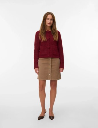 Vero Moda Vmetta Hr Short Cord Skater Skirt Noos - Beige - S