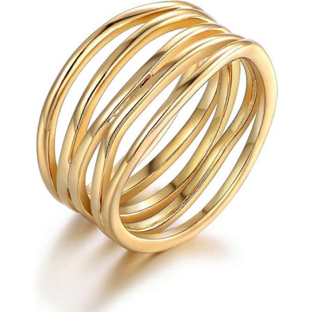 1.611.6cm 18K Gullbelagt Statement Ring For Kvinner, Trendy Statement Ring, Størrelser 5-10