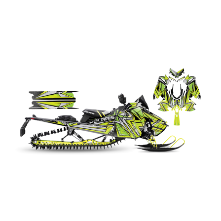 Dekalkit SweTown Star Race Lime-Grønn - Polaris Axys 800 Switchback XCR 2018-2020