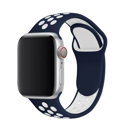Sport Armband i Gummi - Bekvämt & Hållbart Till Apple Watch 42-49mm - Blå/Vit