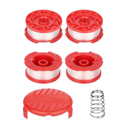 Trimmerspole kompatibel med Craftsman CMZST065 / CMZST120SC, 4-pack + lock och fjäder
