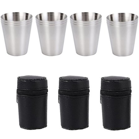 12 stk Hip Flask Kopper i Rustfritt Stål Shotglass 30 ml Drikke