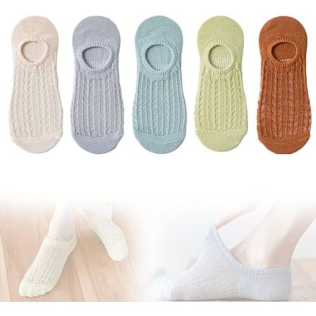 Usynlige luftstrømper, hudfarve + grå + lyseblå + matcha + karamel Kvindesokker, tynde strikkede sokker til sommer, åndbare damesokker, sommer