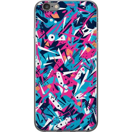 Kompatibel Mobilcover til Apple iPhone 6 Dynamisk abstrakt mønster med skarpe former og penselstrøg i lyserød og turkis