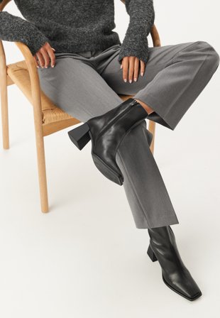 Vagabond Shoemakers - Hedda Leather Boots - Black - Kläder - - Bubbleroom