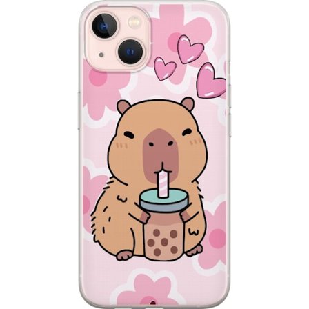 Kompatibelt Mobilskal till Apple iPhone 13 mini Kawaii Capybara Hjärtan Anime Stil Söt Design Djurmotiv TikTok Populärt Present Tjej
