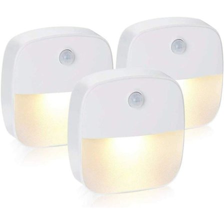 Litzee Led Night Light, Self-adhesive Wall Night Lamp With Motion Detector And Light Sensor, Led Child Night Light For Bb Room, Cham