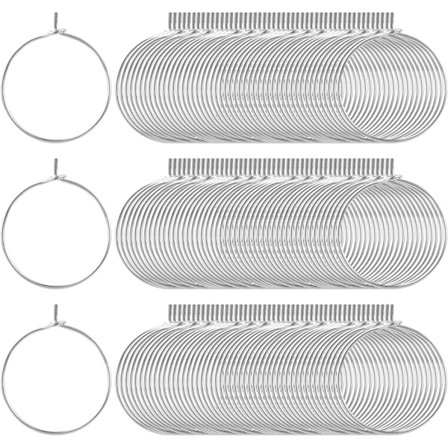100 styk øreringe hoops til smykkefremstilling, øreringe vinglas hypoallergeniske øreringe stifter i rustfrit stål DIY øreringe wires fund (20mm)