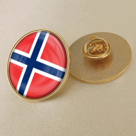 Norsk flagg krystalllim merke brosje flaggmerke fra verden