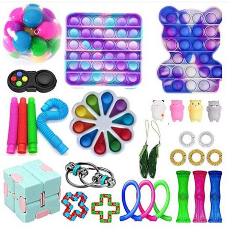 PRO 30 st. Fidget Pop it Toys Set pack for barn og voksne