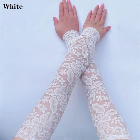 Ermer Lange Hansker HVIT hvit