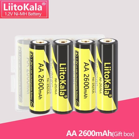 1-16 kpl LiitoKala Ni-26/AA 1,2V AA 2600mAh Ni-MH ladattava akku lämpötilapistooliin kaukosäädin hiiren leluparistot