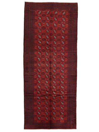 Noué À La Main Baloutche Tapis 150X355 De Laine Noir/Rouge Foncé Petit