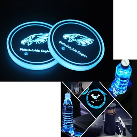 2 stk. (Philadelphia Eagles, ca. 68*68*8,5 mm) LED-bilglas