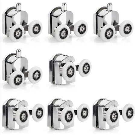 8 kpl liukuvan suihkuoven rullaa sinkkiseoksesta valmistettu liukuvan suihkuoven rulla 23 mm halkaisijaltaan vaihtoehtoiset kaksoispyörät 