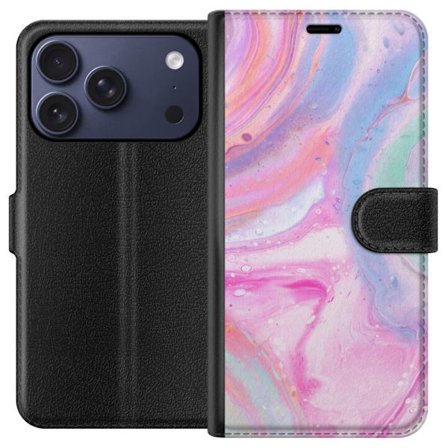 Yhteensopiva Lompakkokotelo Apple Apple iPhone 17 Pro Abstrakti pastellin värinen marmoritaide, jossa on nestemäinen akryyli vaikutus pinkissä, sin