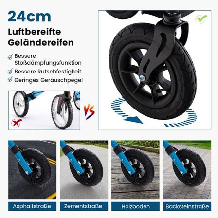 Sammenklappelig og let rollator med aluminiumsæde op til 136 kg, rejserollator blå