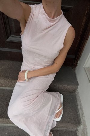 NA-KD Robe mi-longue effet dévoré - Robes pour mariage - Rose - XL (EU 46)