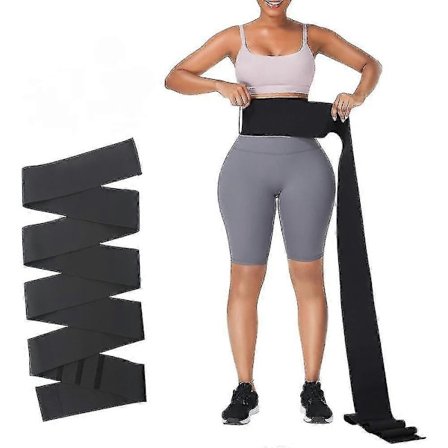 Justerbar Midjetränare Kroppsskulpterande Lindningskorsett, Elastiskt Magbälte för Damer 4 Meter