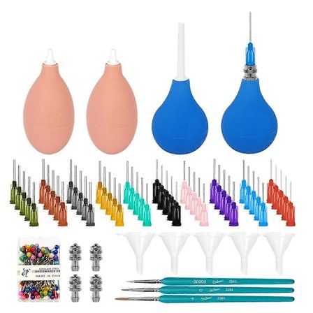 164 Dele Ler Keramik Dekoreringsværktøj med Adapter, Gummi Keramik Glasur Klemme Flaske og Tragte