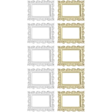 10 stk. Vintage Fotorammer Mini Resin Fotoramme Dekorative Guld og Sølv Billedrammer Små