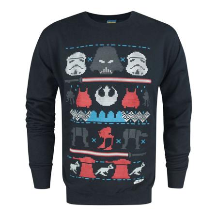 Star Wars Herr Dark Side Fair Isle Jultröja 2xl Blå